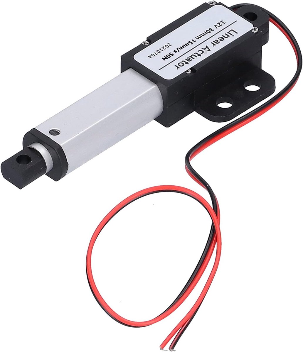 SnelShoppen - Mini Elektrische Lineaire Actuator DC 12V 30mm Slag, Laag Geluid, Kortsluitbeveiliging, T-type Schroef, Voor Industrie en Agrarische Toe