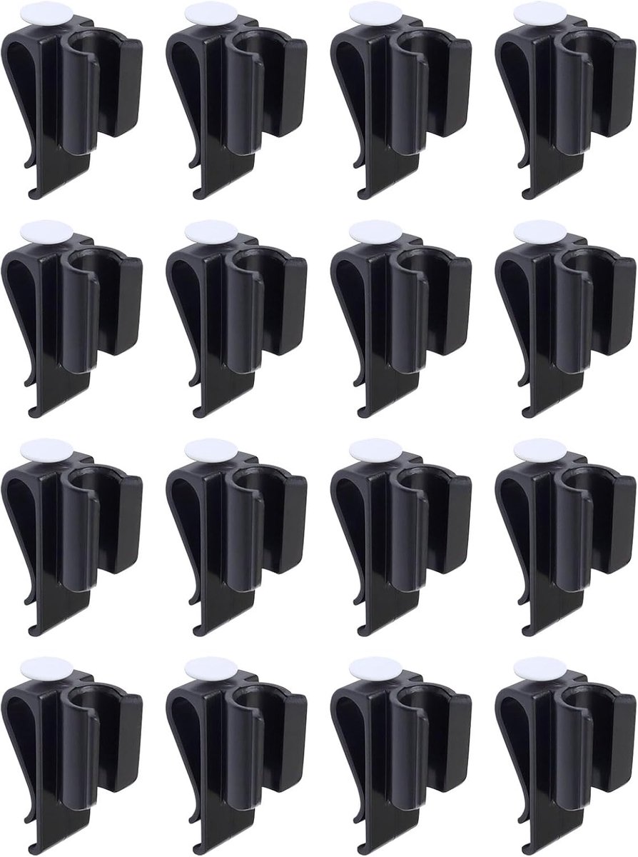 SnelShoppen - 16x Golf Club Bag Clips - Putter Houder Klem Organizer - Lichtgewicht Plastic Zwart - Golfaccessoires voor Mannen en Vrouwen - Voor Op d