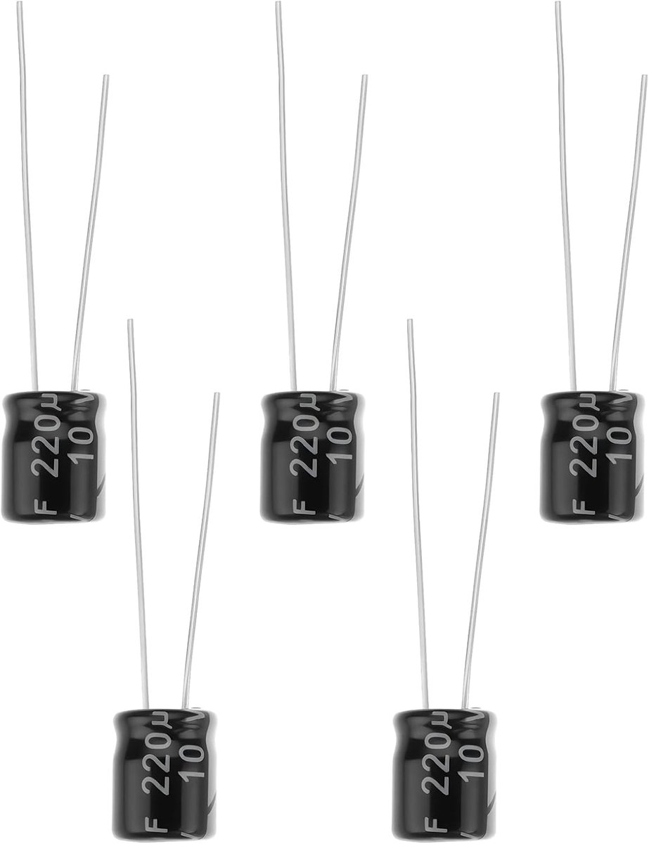 SnelShoppen - 5 Stuks 10V 220uF Camera Sluiter Ontspanner Condensatoren 6x7mm Vervangingsonderdelen voor Minolta X-700 en X-300