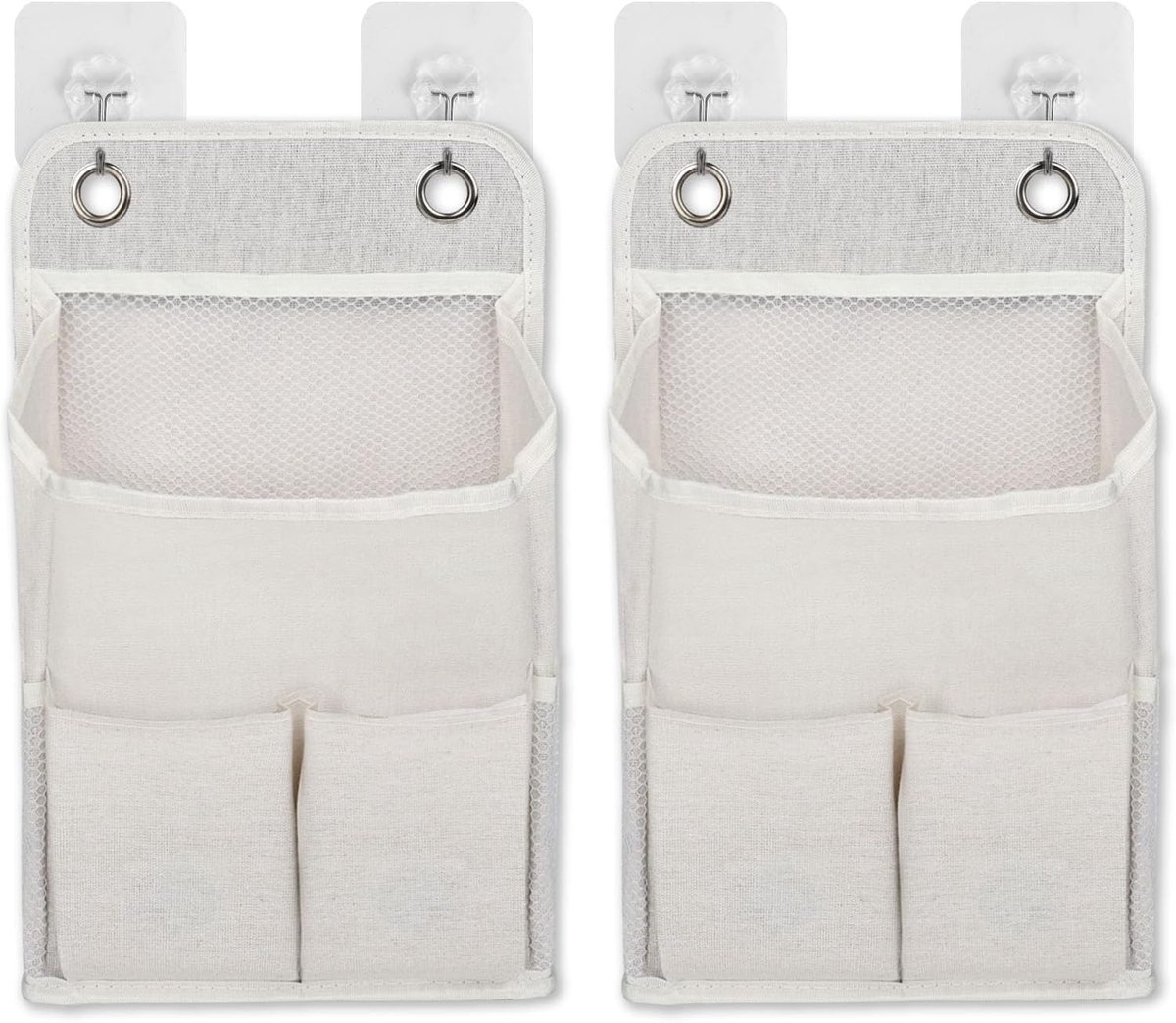 SnelShoppen - Hanging Organizer met 2 Haken, Opberg Organizer met Zakjes, Hangende Opbergruimte, Hoge Capaciteit, Vouwbare Muur Organizer voor Thuis,