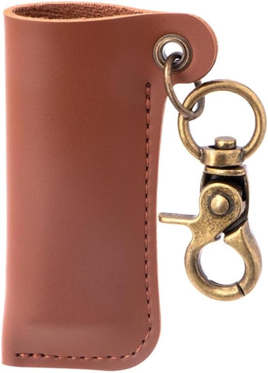 SnelShoppen - Bracket Box Leren Tas - Beschermende Leren Opbergdoos - PU Leren Hangbox met Sterke Haken - Ideaal voor Camping, Feest en Thuisgebruik
