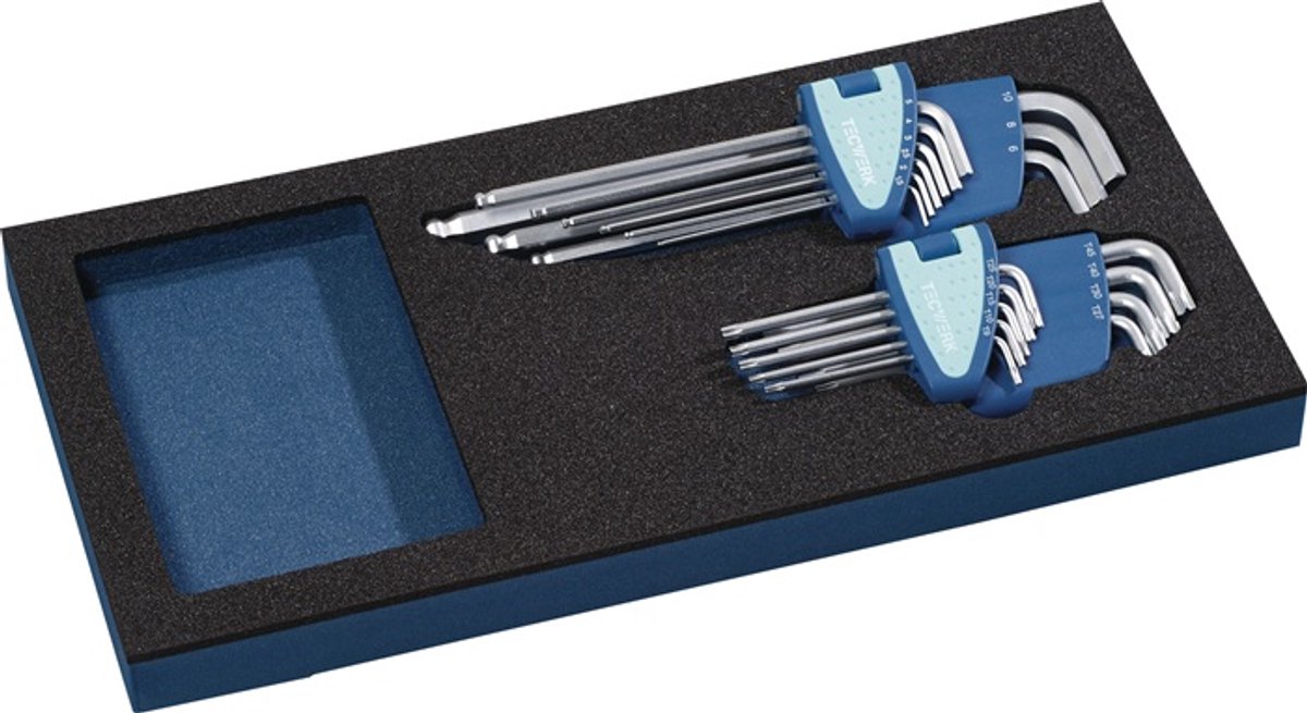 Gereedschapsmodule 18-delig. 1/3-Module SW 1,5-10mm,T9-T45 TECWERK