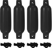 vidaXL - Bootstootkussens - 4 - st - Ø - 11x40 - cm - PVC - zwart