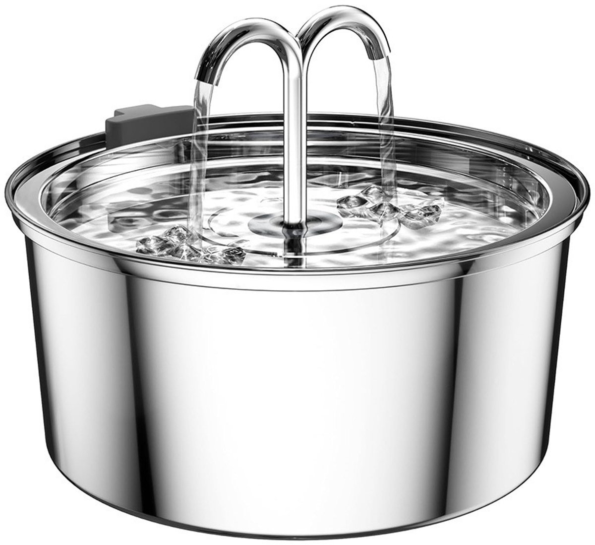 YAGXIG Kattenwaterfontein - 3,2L/108 oz - Roestvrijstalen kattenwaterfontein - Automatische metalen hondenwaterfontein - Met ultrastille pomp, 8 filters en 8 sponzen