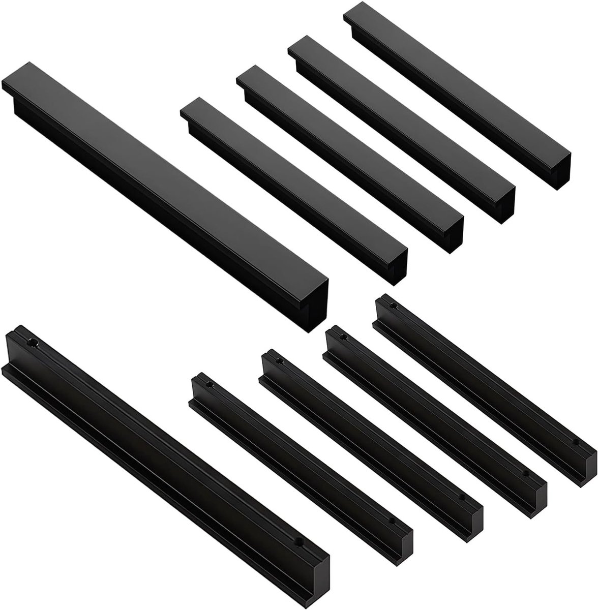 10 Stuks L 90° Keuken Kast Deur Handgrepen en Lades Knoppen Set, Aluminium Legering, 128mm, Duurzaam en Modern Design