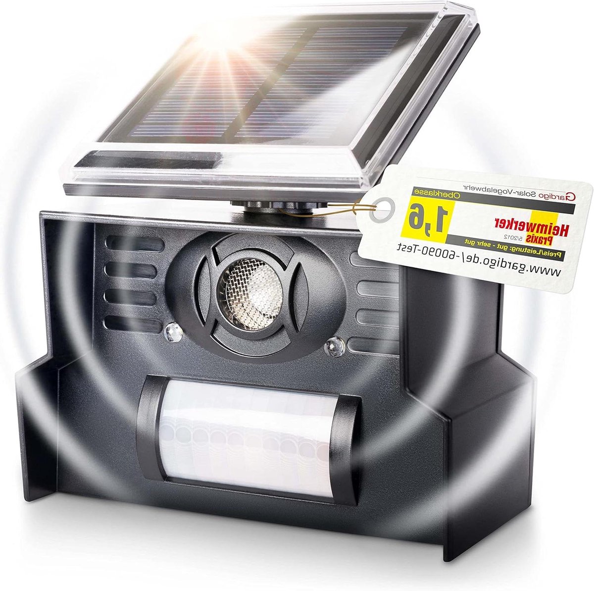 Ultrasone Vogelafweer - Elektronische Verjager - Bescherming Tuin - Zonne-energie Werking - 7 Meter Bereik - Zwart
