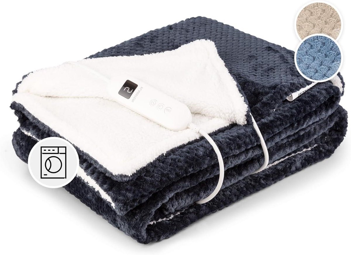 Elektrische Deken - Verwarmd Laken - Warmte en Comfort - 9 Temperatuurstanden - 180 x 130 cm - Antraciet