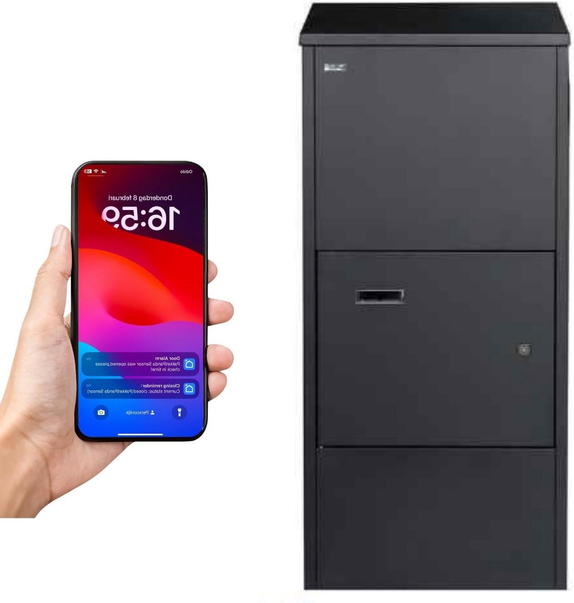 Pakketbrievenbus - Pakketbox Brievenbus - Veilig Pakket Ontvangen - Met Slimme App Melding - XXL Capaciteit - Zwart