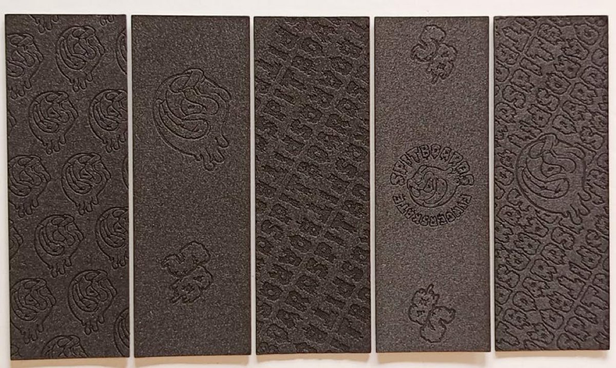 SnelShoppen - Fingerboard Grip Tape 5 Stuks Lasergesneden Ontwerpen 110 x 38mm 1mm Dikke Zwarte Foam Rubber Voor Pro Fingerboard Tricks
