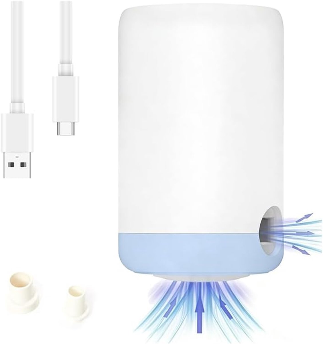 SnelShoppen - Draagbare Elektrische Luchtpomp voor Opblaasbare Artikelen, USB-C Oplaadbaar, Mini-luchtpomp voor Zwembaden, Luchtbedden, Snel Opblazen