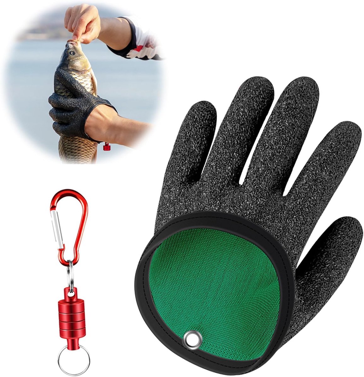 Fishing Gloves, Waterproof Fishing Gloves, Hunting Gloves with Anti-Cut and Magnetic Closure, Latex Fishing Gloves for - ShopVlot
