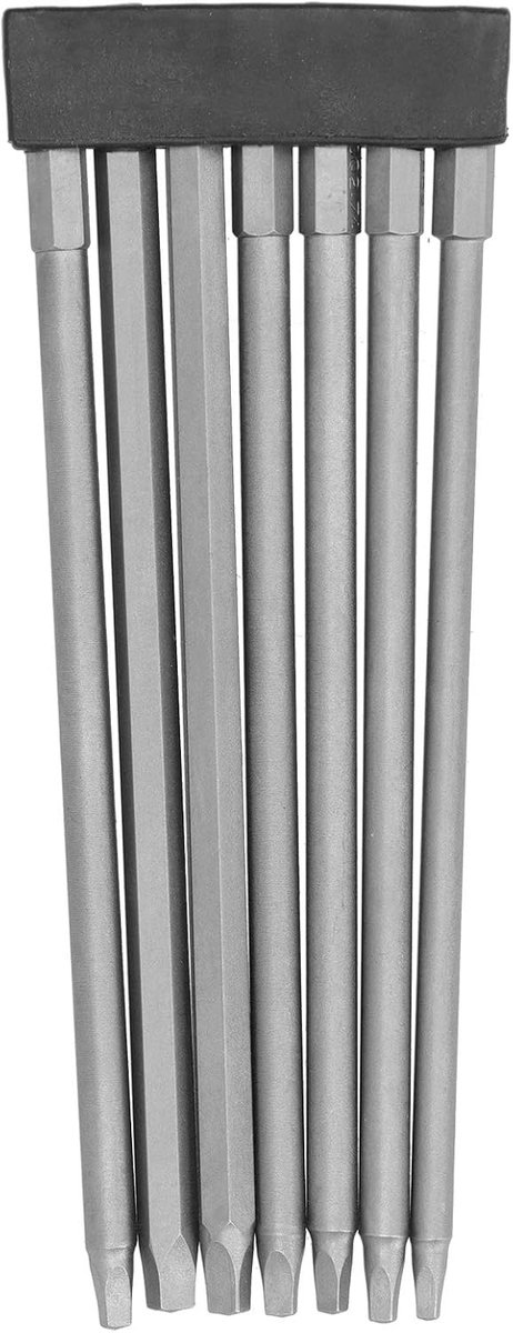 SnelShoppen - Elektrische Schroevendraaier Bits Set - 7 Stuks - Vierkante en Hexagonale Handgreep - Chromen Vanadium Staal - 150mm met Opbergdoos