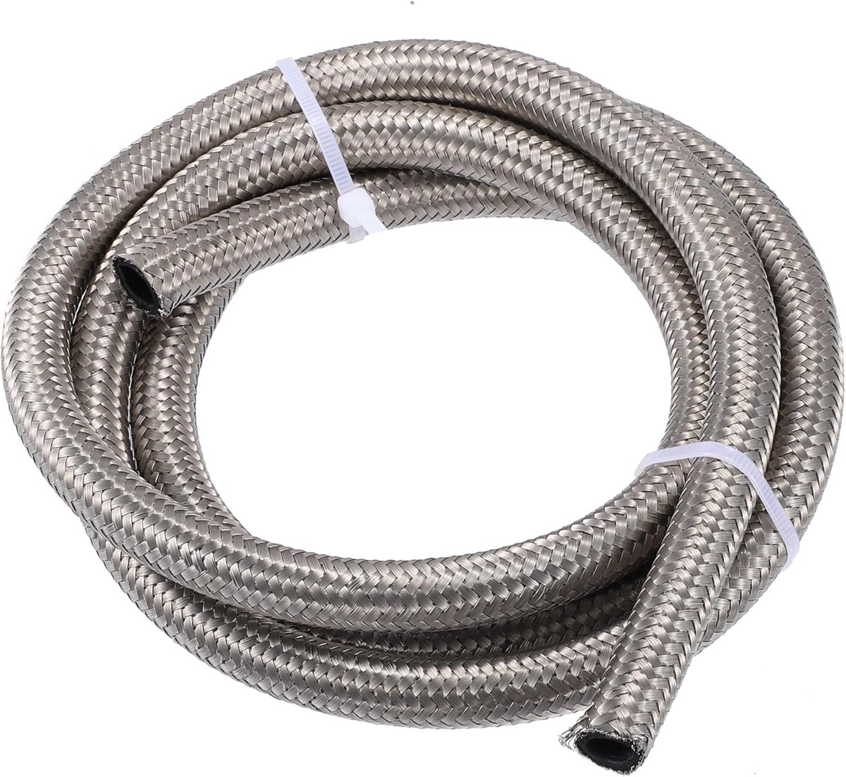 SnelShoppen - 5ft AN6 Universele Auto Gevlochten Brandstofolie Gas Slang Slank RVS CPE Zilver - 9mm Binnen, 14mm Buiten, 1000 PSI Druk voor Racing en