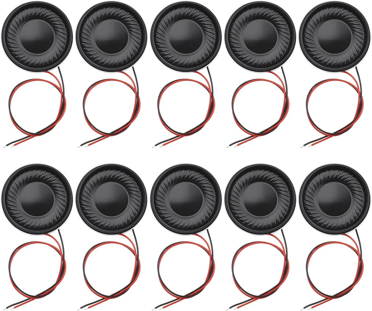 SnelShoppen - 10 Stuks 2W 8 Ohm Interne Magnetische Speakers 28mm Rond Mini Speakers voor Elektronische DIY Projecten, Radio, Intercom en Multimedia
