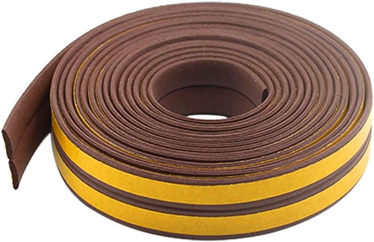 SnelShoppen - Deurafdichting 20 m, Zelfklevende Afdichtstrip, I-Profiel/L Profiel, Rubber Sealing Tape, Windbescherming, 2 Rollen van 5 m, 9 mm Breed,