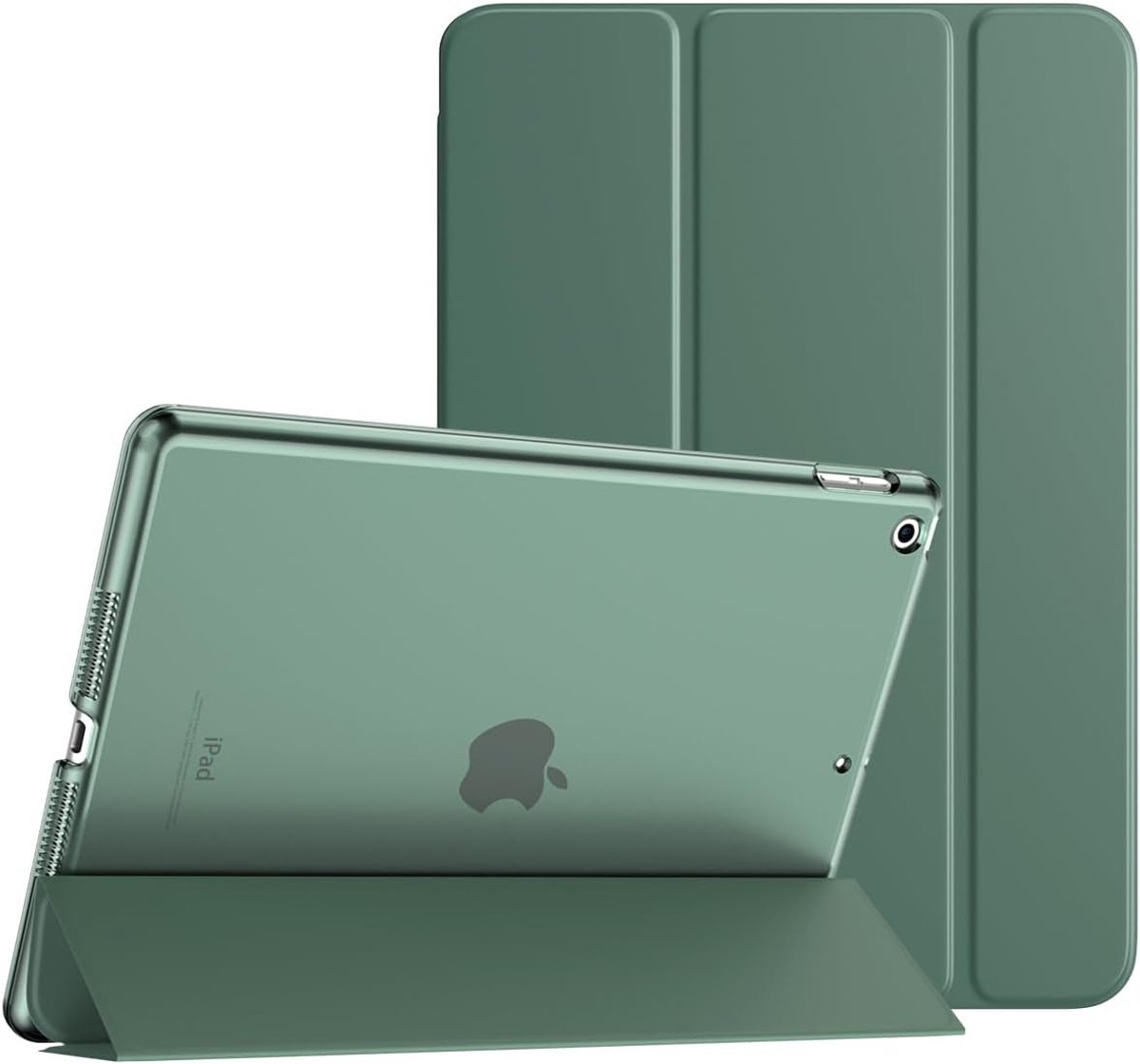 SnelShoppen - TiMOVO Hoes voor iPad 9e/8e/7e Generatie 10.2 inch, Morandi Groen | Slimme Stand, Translucent Hard PC Materiaal, Automatische Aan/Uit