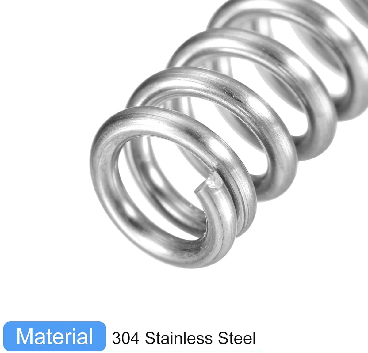 5 stuks Drukveren en Trekveren Set - RVS 304 - 6mm Buitendiameter, 1mm Draaddikte, 30mm Lengte