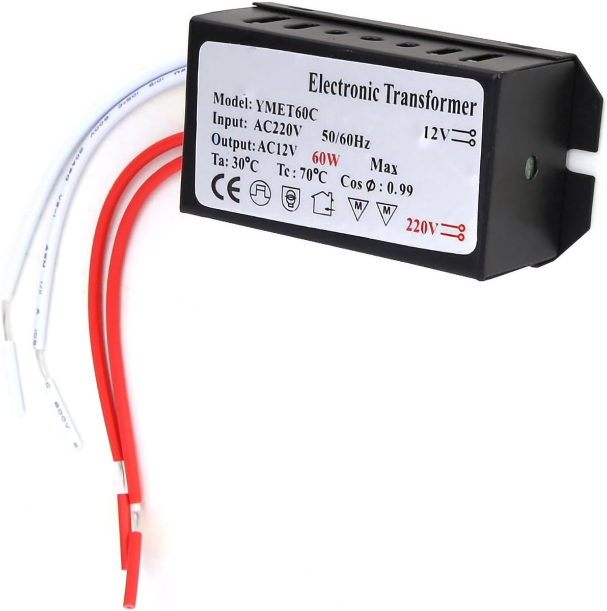 Electronic Transformer 12V 60W Power Supply 220V to 12V Voltage Converter Adapter for Halogen Bulbs LED Strip Lighting - ShopVlot