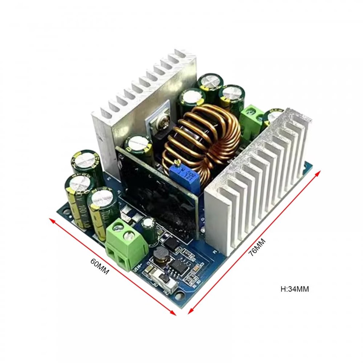 SnelShoppen - Power Module 12-95V naar 2-90V 15A 400W Boost Buck Converter voor Batterij Opladen, Ideaal voor Elektronica, Camping en Thuisgebruik