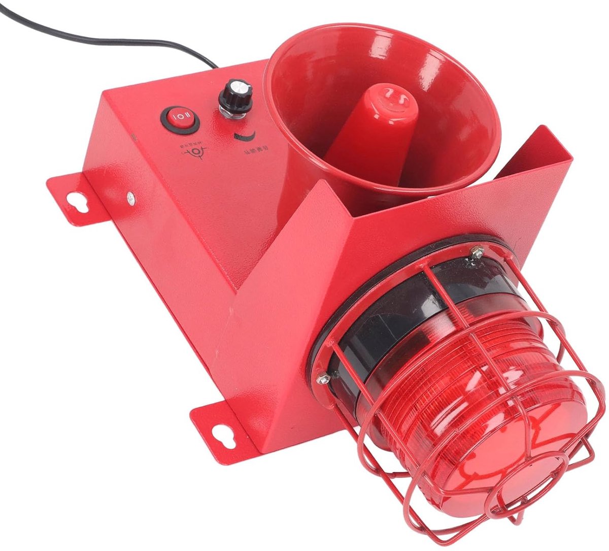 SnelShoppen - 130dB Industriële Sirene Alarm Waterdicht LED Stroboscoop Alarm met Instelbaar Geluid voor Fabriek Werkplaats Hardgeluid Flitsende Siren