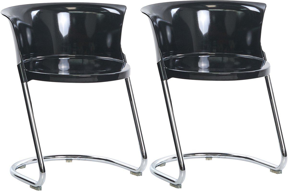 OSHKOSH - Set van 2 eetkamerstoelen - Zwart - Synthetisch