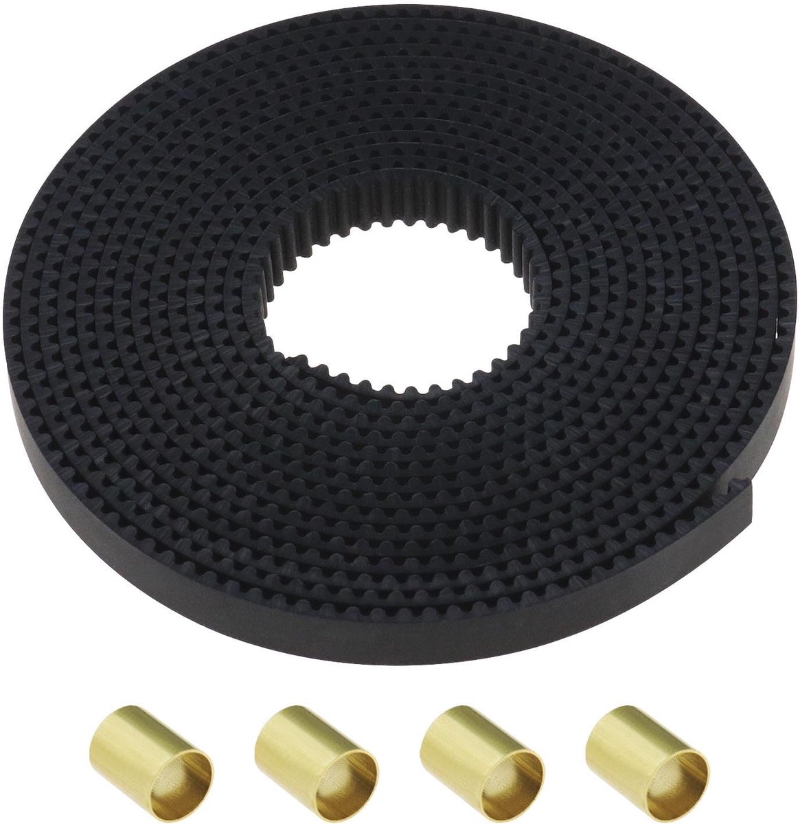 SnelShoppen - 2GT Timingriem 2m voor 3D Printer Ender 3 / Ender 3 V2 / Ender 3 Pro / Ender 5 Series - Synthetisch Materiaal - Inclusief 4 Messing Slee