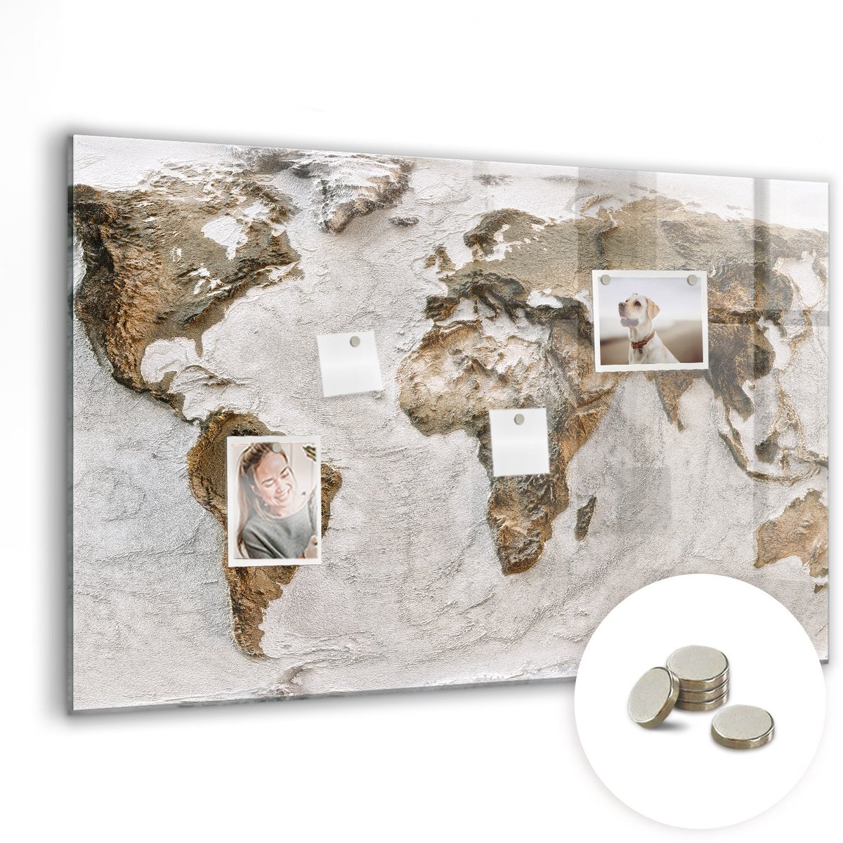 Coloray Glazen Magneetbord - Magnetisch Bord Boslandschap - 90x60 cm - Bruin Magneetbord - Magnetic Board - Woonkamer Decoratie