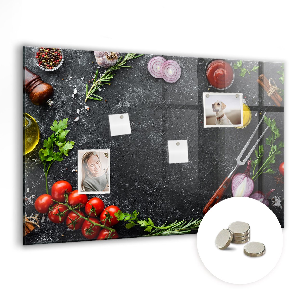 Coloray Glazen Magneetbord - Magnetisch Bord Koffiebonen - 90x60 cm - Veelkleurig Magneetbord - Magnetic Board - Keuken Decoratie