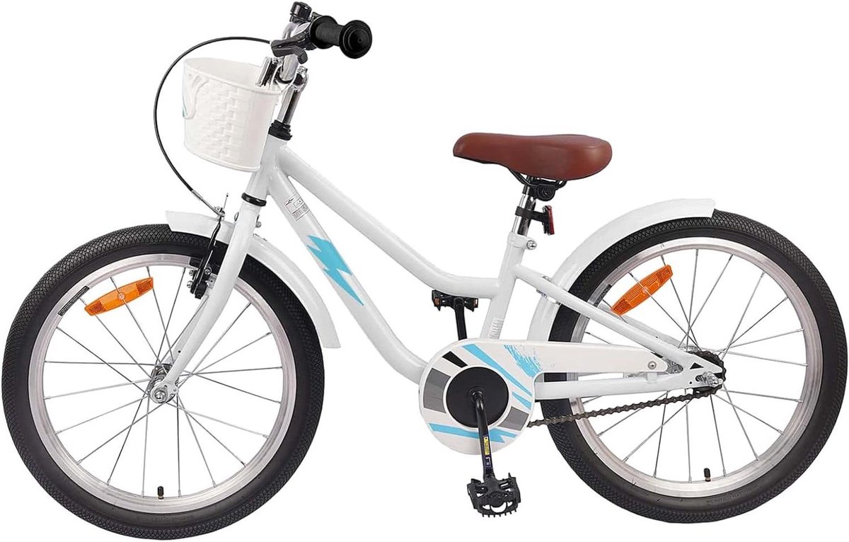 Kinderfiets sfiets sfiets Veilig Leren Fietsen Stalen Frame 18 inch Wit