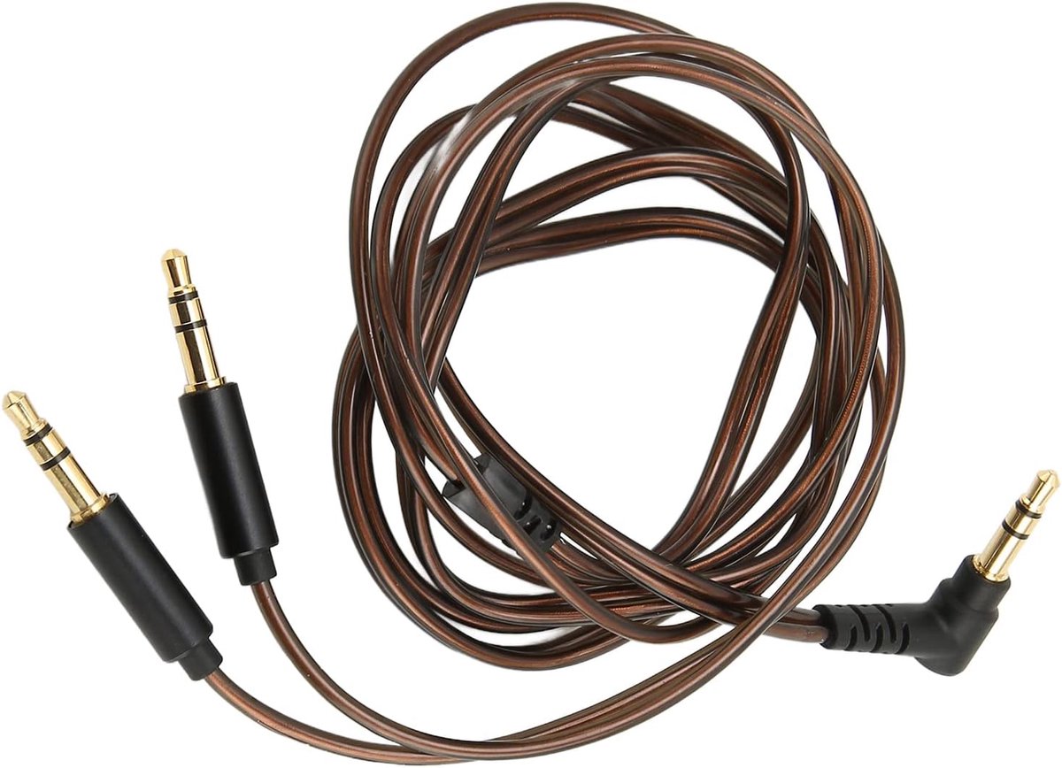 SnelShoppen - 3.5mm naar Dubbele 3.5mm Jack Mannenkabel, Verliesloze Geluidskwaliteit, Duurzaam Koper, Compatibel met Meerdere Apparaten, Geschikt voo
