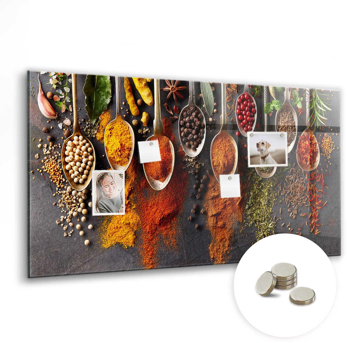 Coloray Glazen Magneetbord - Magnetisch Bord Grill - 120x60 cm - Veelkleurig Magneetbord - Magnetic Board - Magneetbord Design