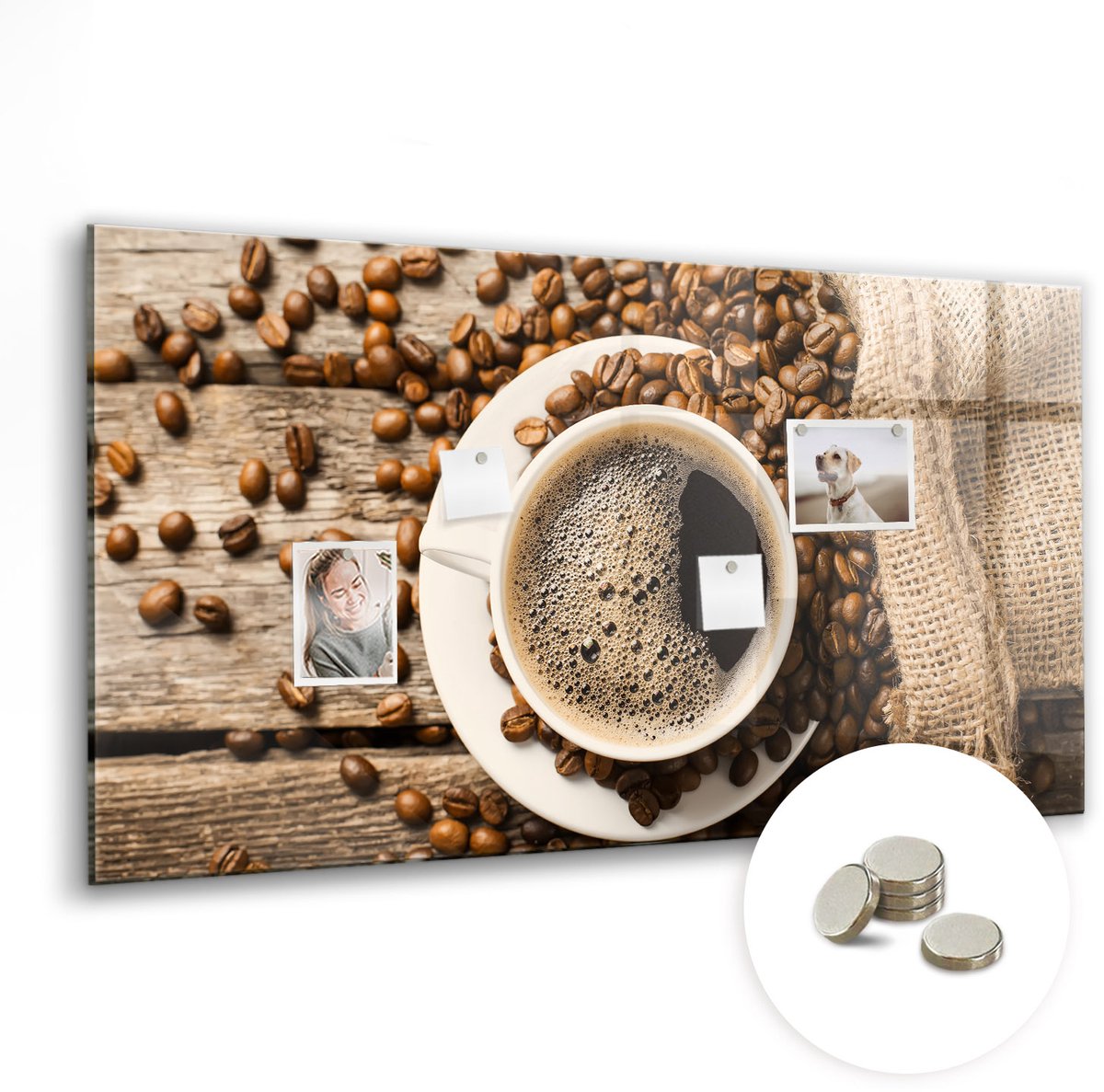 Coloray Glazen Magneetbord - Magnetisch Bord Pannenkoeken - 120x60 cm - Bruin Magneetbord - Magnetic Board - Magnetisch Wandbord