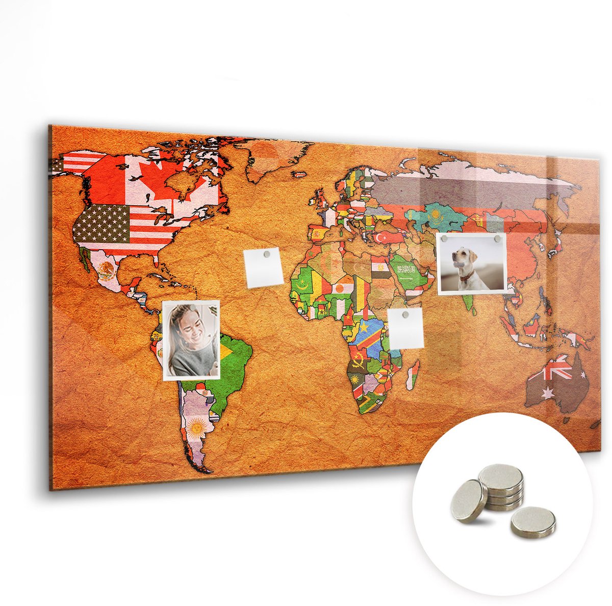 Coloray Glazen Magneetbord - Magnetisch Bord Berglandschap - 120x60 cm - Veelkleurig Magneetbord - Magnetic Board - Woonkamer Decoratie