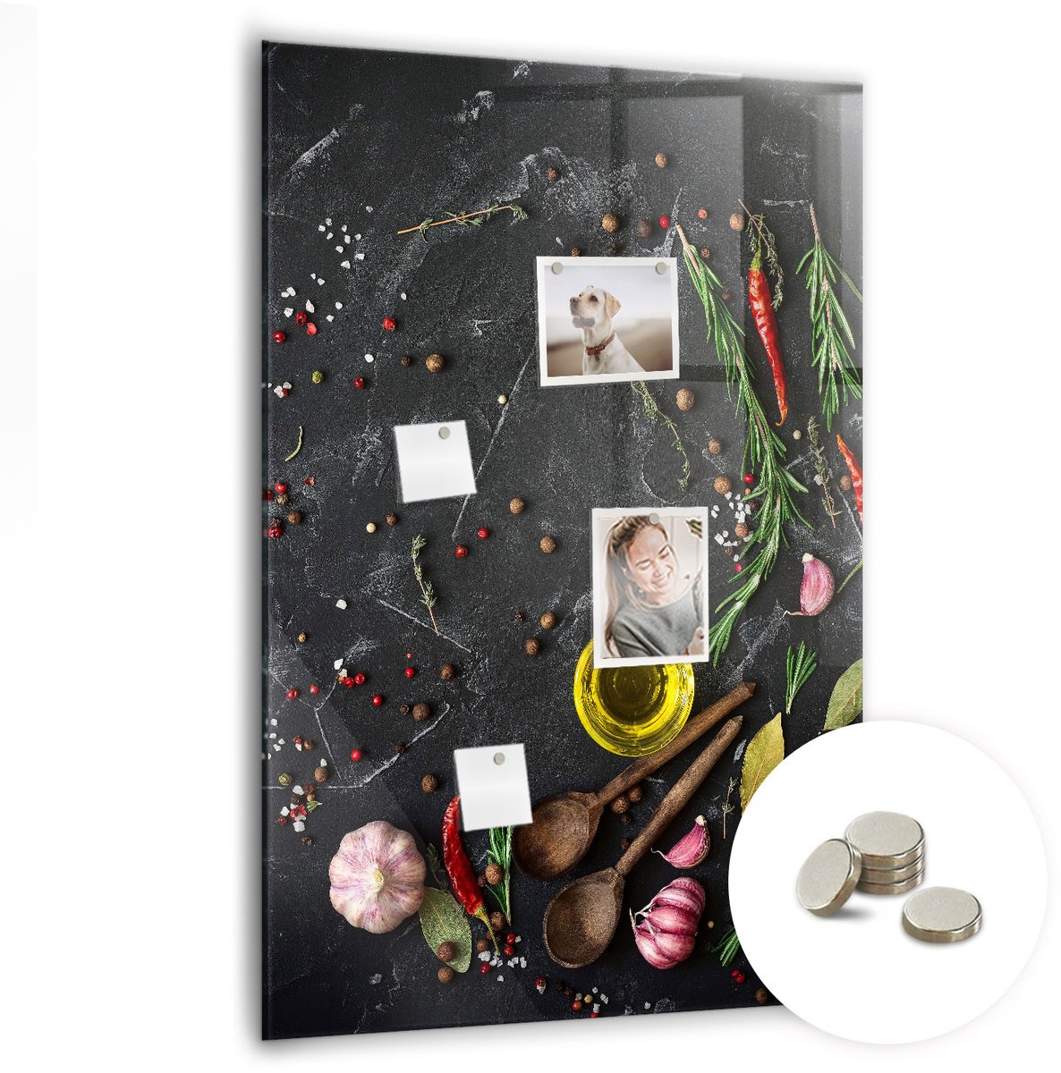 Coloray Glazen Magneetbord - Magnetisch Bord Bruine kleur - 70x100 cm - Veelkleurig Magneetbord - Magnetic Board - Memobord