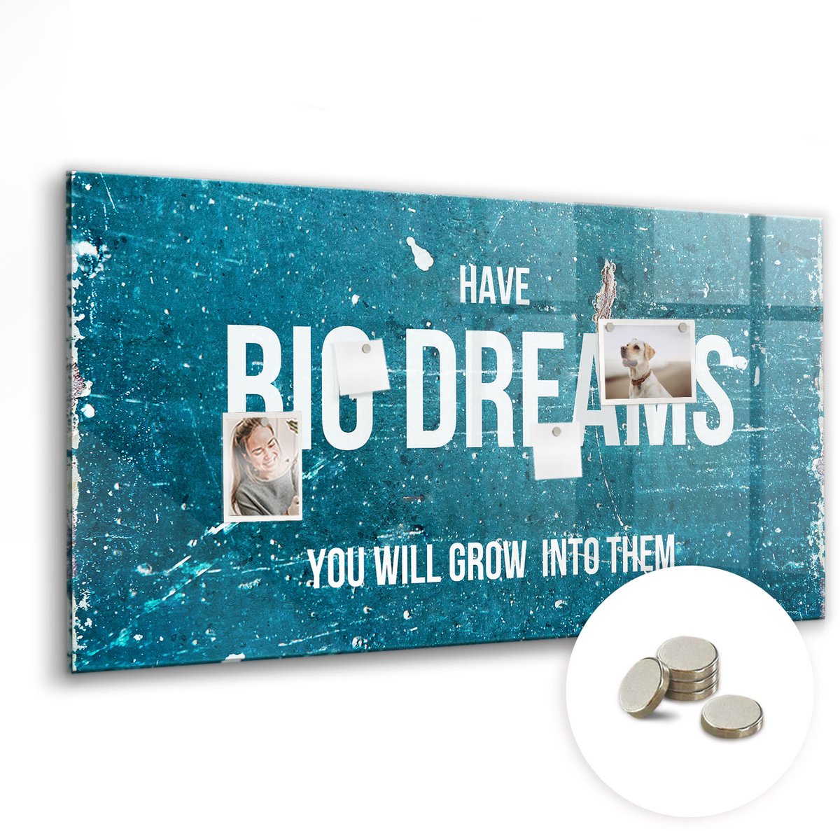 Coloray Glazen Magneetbord - Magnetisch Bord Wereldkaart - 120x60 cm - Blauw Magneetbord - Magnetic Board - Magneetbord Design
