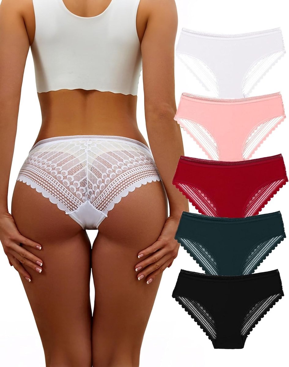 Dames naadloze kanten ondergoed multipack, Brazilian hipster slips voor ultiem comfort en stijl - 5-pack