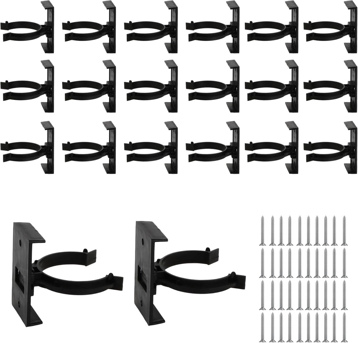SnelShoppen - 20 Stuks Keuken Plinten Bevestigingsclips met 40 Schroeven, Plastic Steunen voor Meubelpoten 40-45 mm, Duurzaam en Betrouwbaar voor Keuk