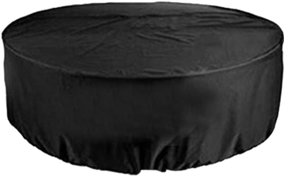 SnelShoppen - Outdoor Tuinmeubel Beschermhoes Zwart 210D Oxford Stof 200cm Diameter Ronde Tafelhoes Waterdicht en Stofdicht voor Tuin en Terras