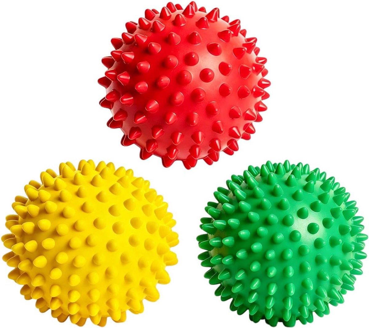 SnelShoppen - 3 Pack Stekelige Massageballen voor Diepe Weefselmassage - PVC Massagebal voor Spierherstel, Plantar Fasciitis, Rug- en Schouderpijn - 7