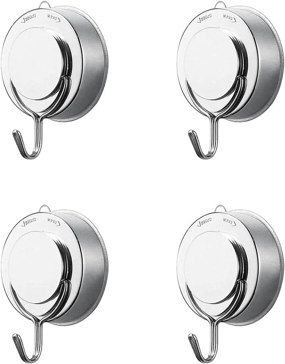 SnelShoppen - 4 Stuks Zuignap Haken, Multifunctionele Haken voor Badkamer en Keuken, Geen Boren Nodig, RVS en Tegels, Voor Kleding en Badjassen
