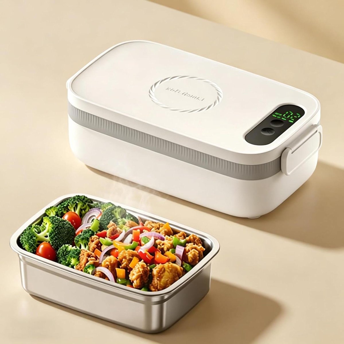 Elektrische Lunchbox - Verwarmde Broodtrommel - Warme Maaltijden Onderweg - Met Ingebouwde Accu - 1 Liter Inhoud - Zwart
