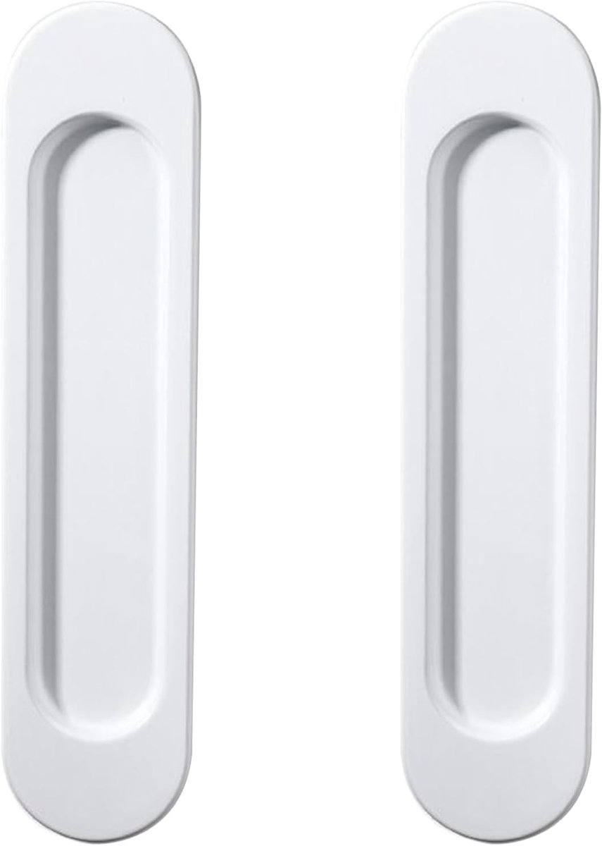 Pack of 2 Self Adhesive Oval Sliding Door Handles, Aluminium Alloy, Invisible Handle, Flat Assembly, No Seams, for - ShopVlot