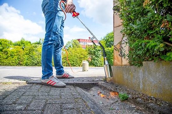 Industriële Branderset - Gasbrander Set - Onkruid Verdelgen - Met Piëzo Ontsteking - 5 Meter Slang - Zilver — afbeelding 3