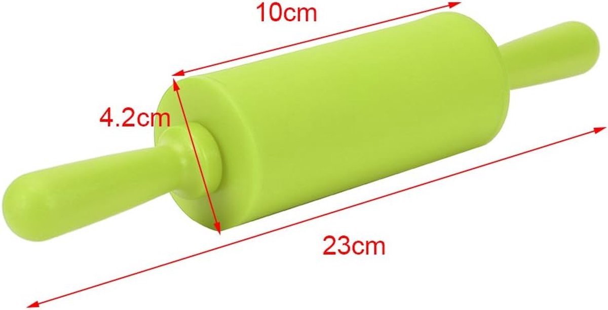 SnelShoppen - Non-Stick Siliconen Deegroller met Houten Handvat voor Bakken en Rolletjes Maken 9 Inch - Blauw, Ideaal voor Thuiskeuken en Kinderen
