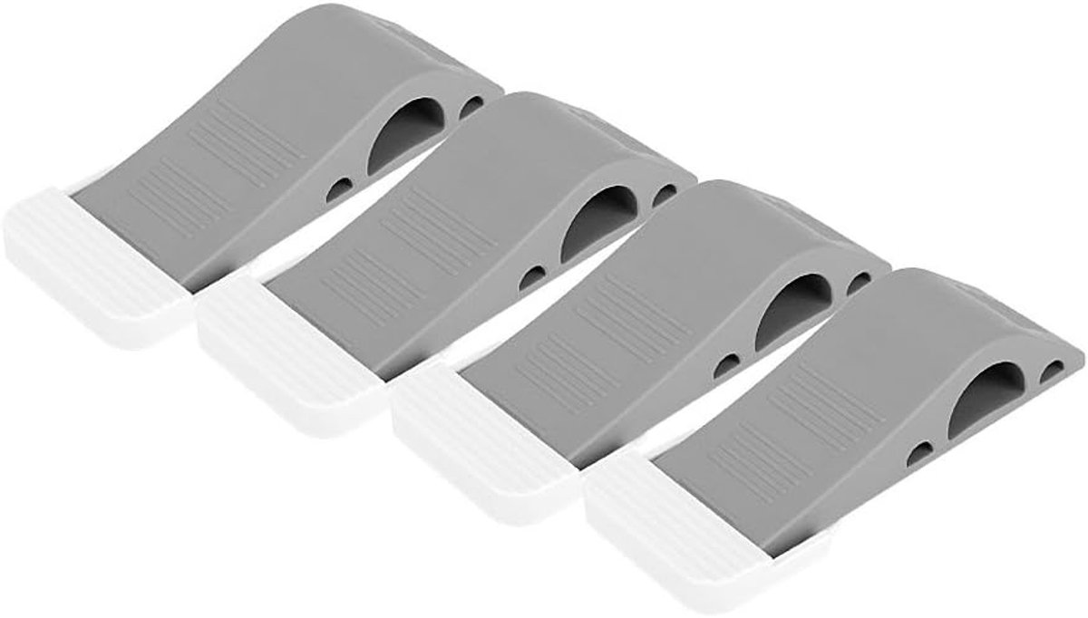 SnelShoppen - 4 Stuks Deurstoppers TPR Rubber Zware Duurzame Antislip Deurwiggen met Houder voor Kinderen Baby Vingerveiligheid Thuis Kantoor