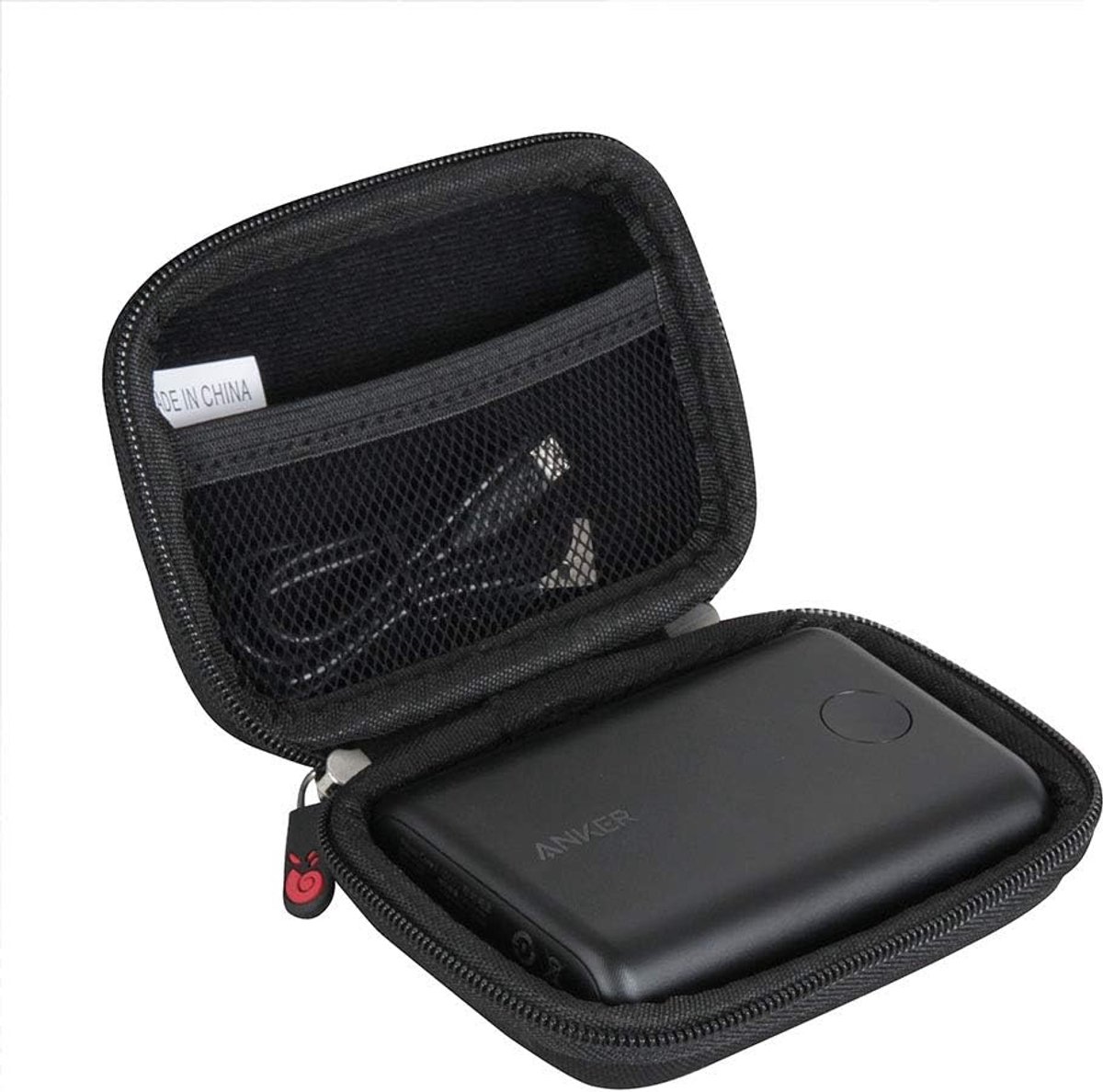 SnelShoppen - Hard Reiskoffer voor Ultra-Compacte Powerbank, EVA Bescherming, Zwart, Draagbare Oplader Case, Ideaal voor Reizen, Feest en Camping