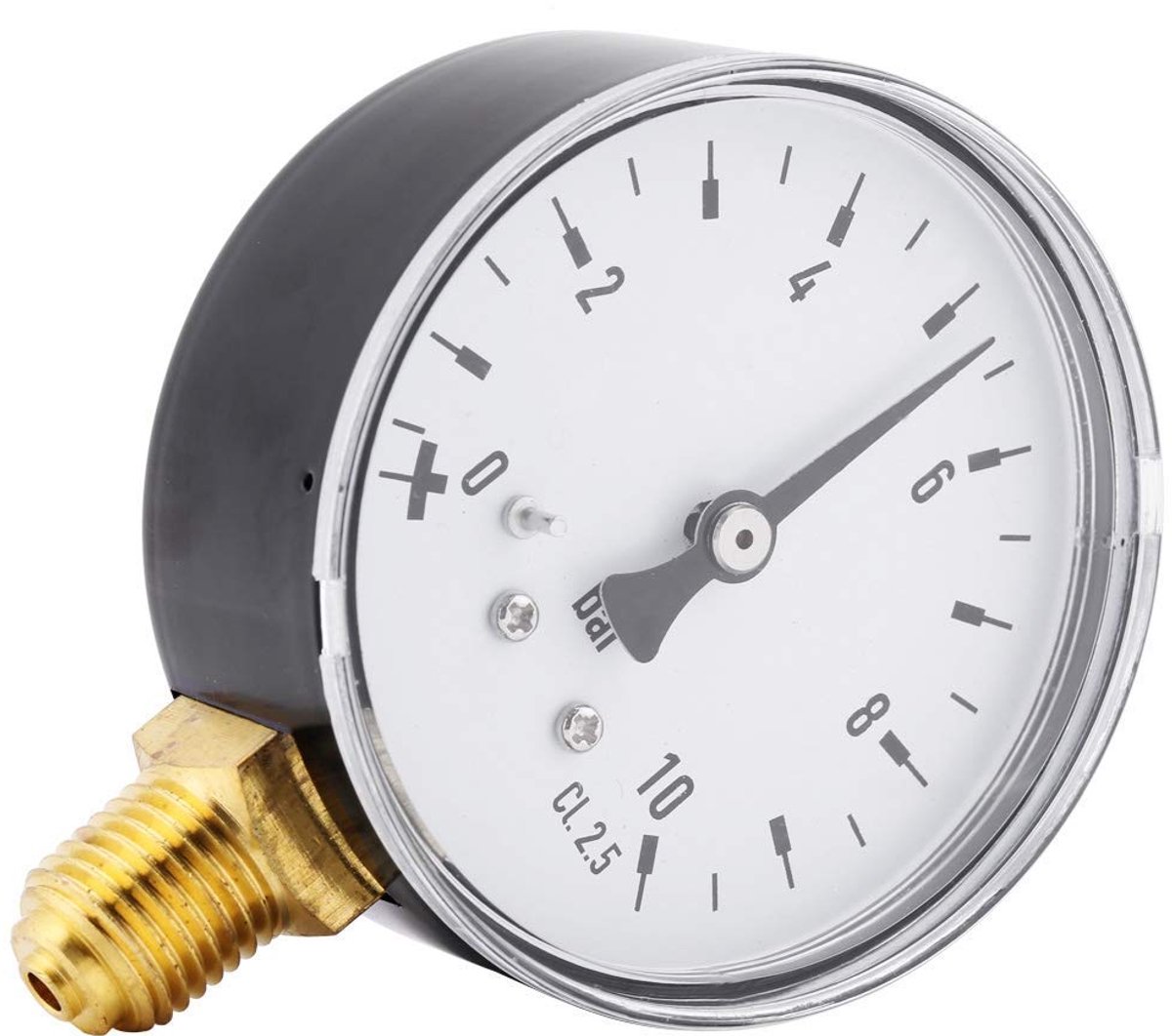 SnelShoppen - Waterdrukmeter - Drukmeter voor Water, Lucht, Olie en Gas - 1/4 Inch NPT Draadverbinding - Duidelijk Afleesbaar - Duurzaam Metaal