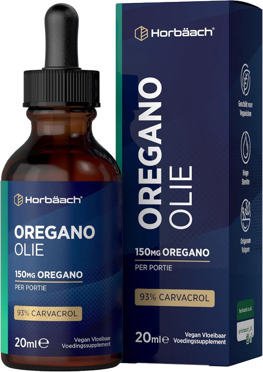 SnelShoppen - Oregano Olie 20ml Druppels | 93% Carvacrol | Hoge Sterkte | Vegan | 150mg Oregano per Portie | Natuurlijke Ondersteuning