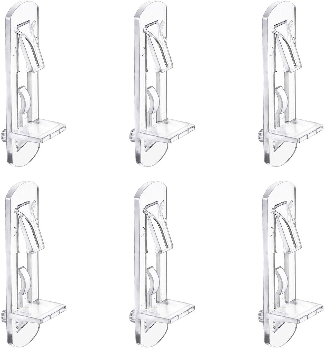 SnelShoppen - Shelf Support Pegs, zelfsluitend, geschikt voor 5mm gaten, heldere kunststof, verpakking van 30 stuks, 3/4 inch, voor het veilig onderst