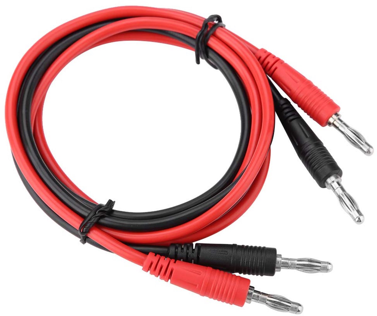 SnelShoppen - 2 stuks banana plug verlengkabel 4mm stekker naar socket stekker batterij oplaadkabel adapter kabel voor elektrische testen en experimen